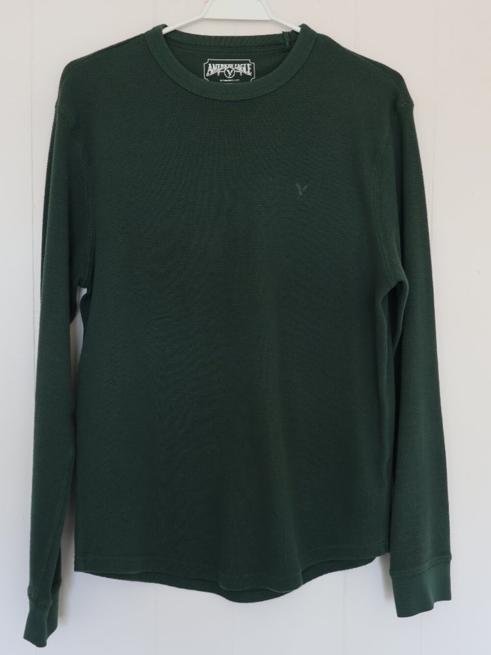 American Eagle Green Waffle Knit Long Sleeve Thermal Shirt (Men’s M)